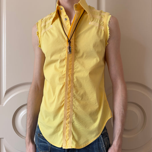 Dsquared2 F/W 2003 Yellow Sleeveless Button-Up Shirt