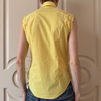 Dsquared2 F/W 2003 Yellow Sleeveless Button-Up Shirt