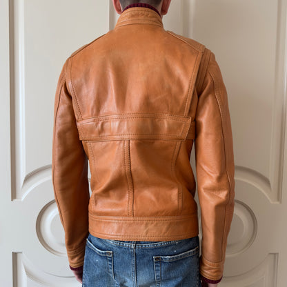 Dsquared2 F/W 2005 Orange Cafe Racer Leather Jacket