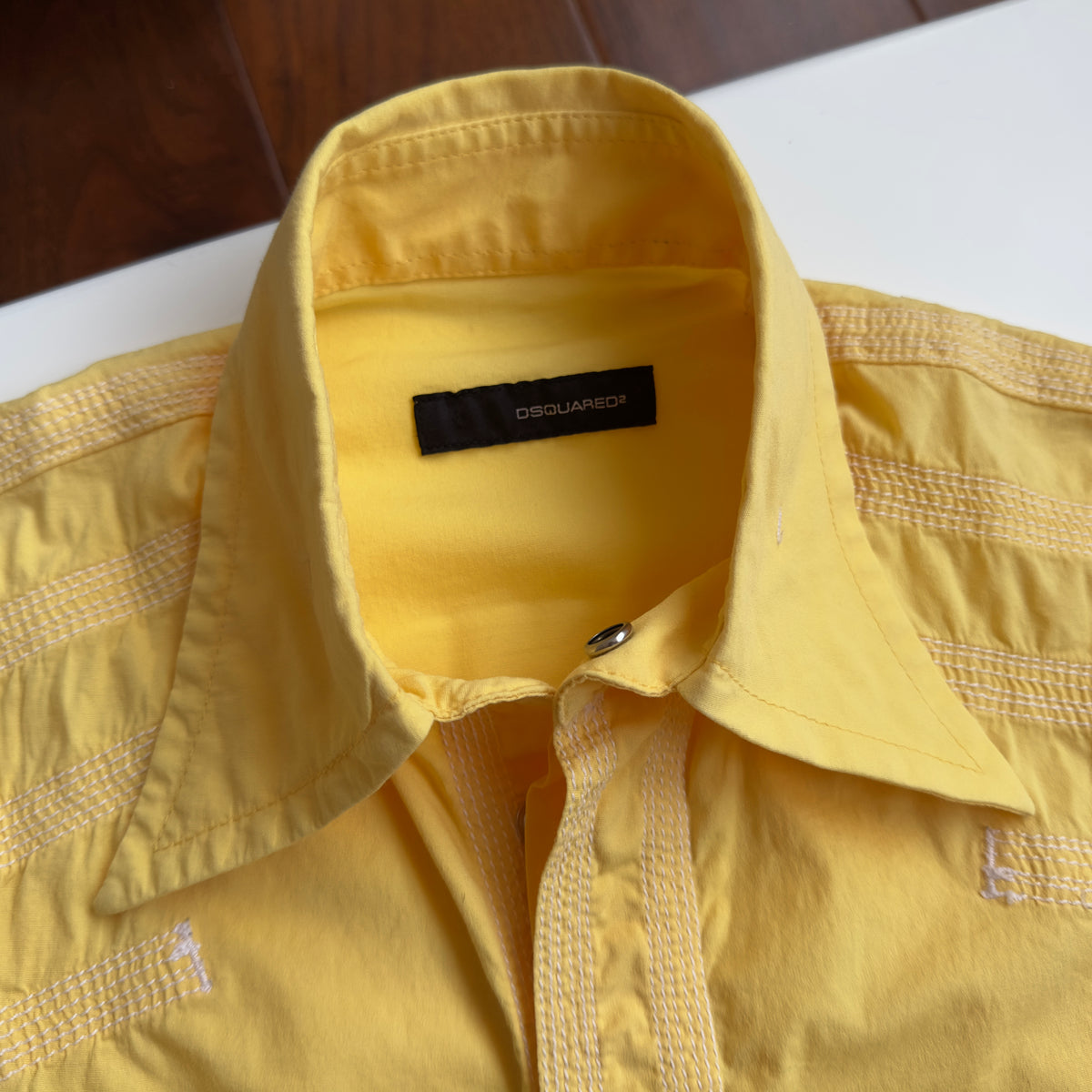 Dsquared2 F/W 2003 Yellow Sleeveless Button-Up Shirt