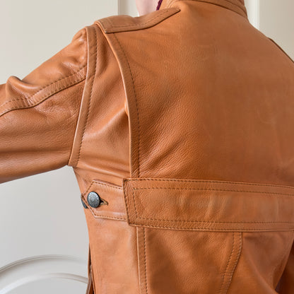 Dsquared2 F/W 2005 Orange Cafe Racer Leather Jacket