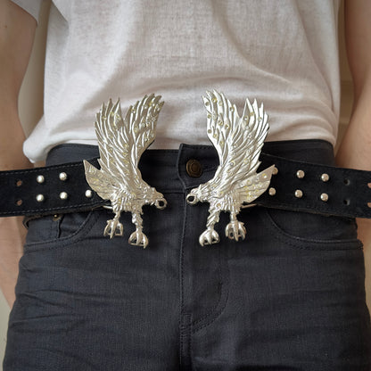 Dsquared2 F/W 2003 Crystal Studded Eagle Buckle Belt