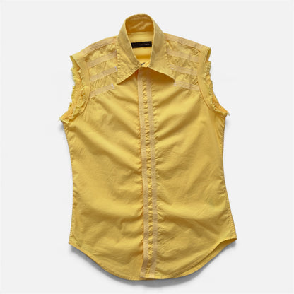 Dsquared2 F/W 2003 Yellow Sleeveless Button-Up Shirt